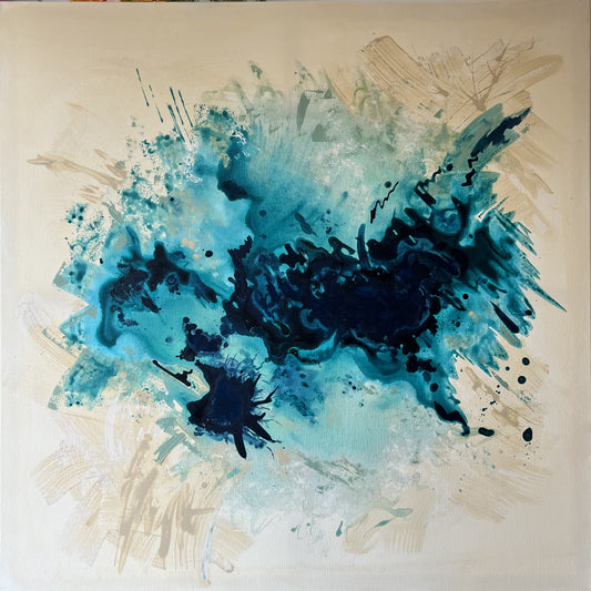 Ocean Cosmos – Original Artwork, full canvas view