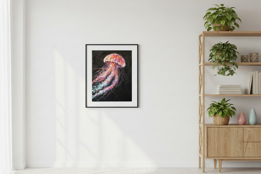 Jellyfish print - thin side borders - Scandinavian interior