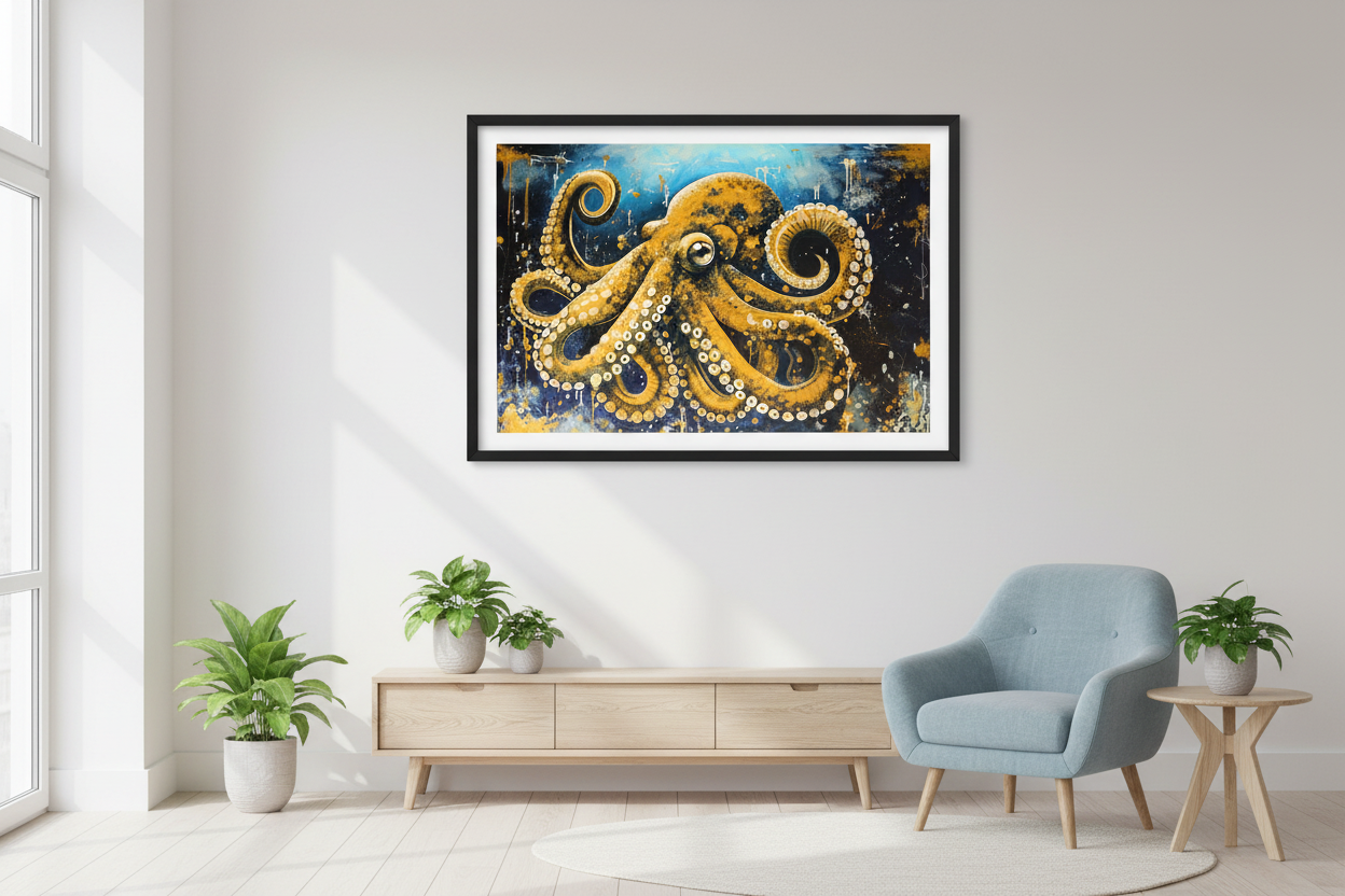 Yellow Octopus - Scandinavian interior